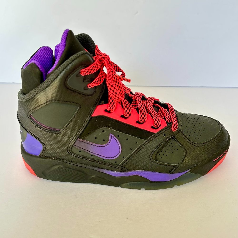 NIKE Air Flight Lite Big Kids Black Cave Purple Grape 685408-003 Sneaker